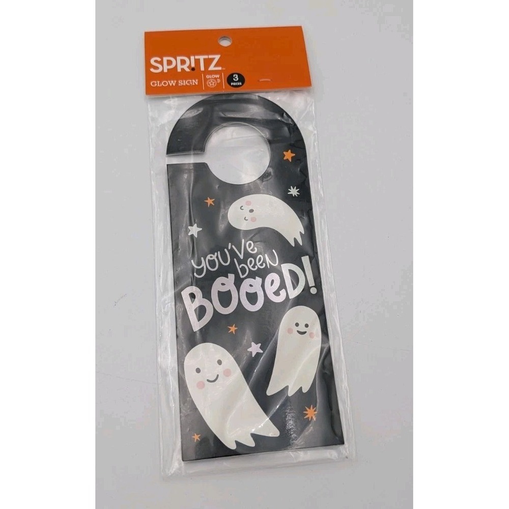 Spritz You've been booed reversible door hanger sighn glow in the dark